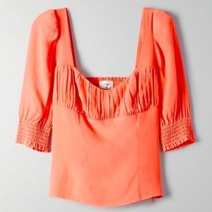 Aritzia Wilfred Pandora Blouse Pink